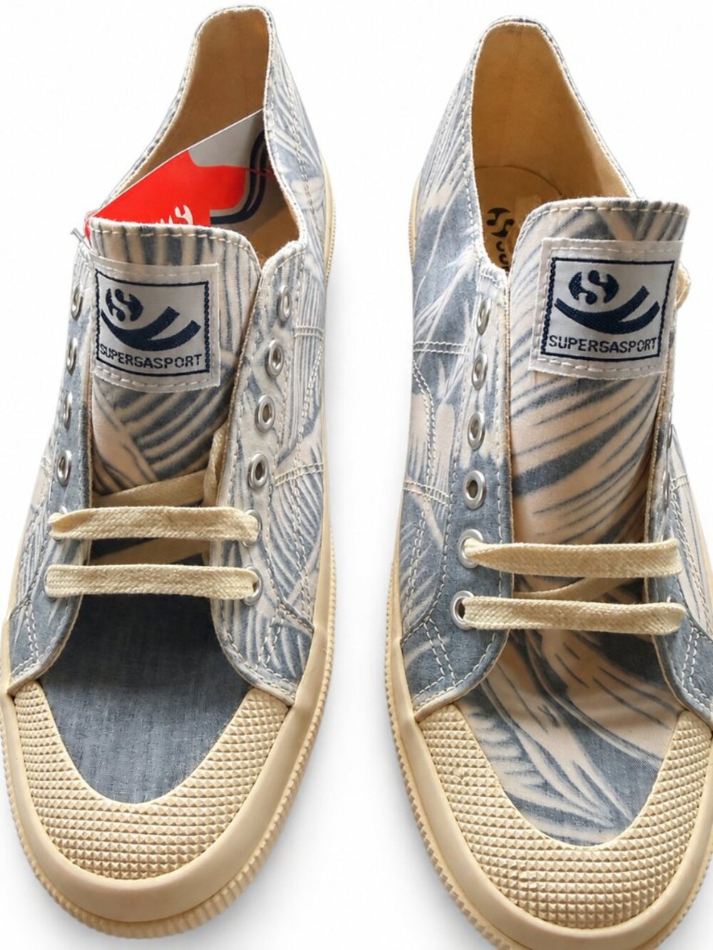 NWT Superga Blue White Palm Leaf Canvas Sneakers Men’s Size 10